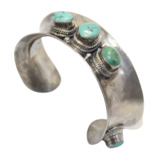 Bangle Cuff Bracelet Sterling Silver 925 Turquoise Gem Stone Handmade India C444